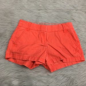 J crew broken in chino neon orange summer beach shorts size 00